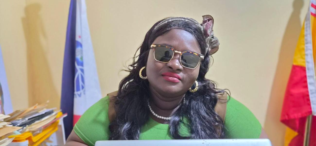 Bong Land Administer in her office 