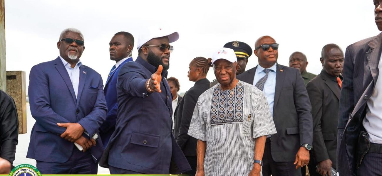 NPA Boss Sekou Dukuly and President Joseph Boakai on Special Inspection Tour at the Nation Port Authority  