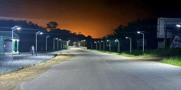 LEC on in Communities at night in Monrovia